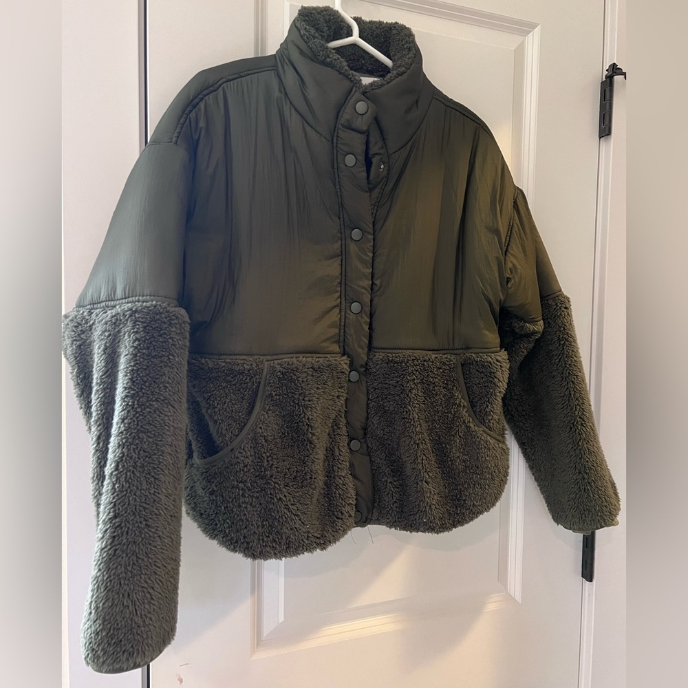 Olive Green Women's teddy Jacket